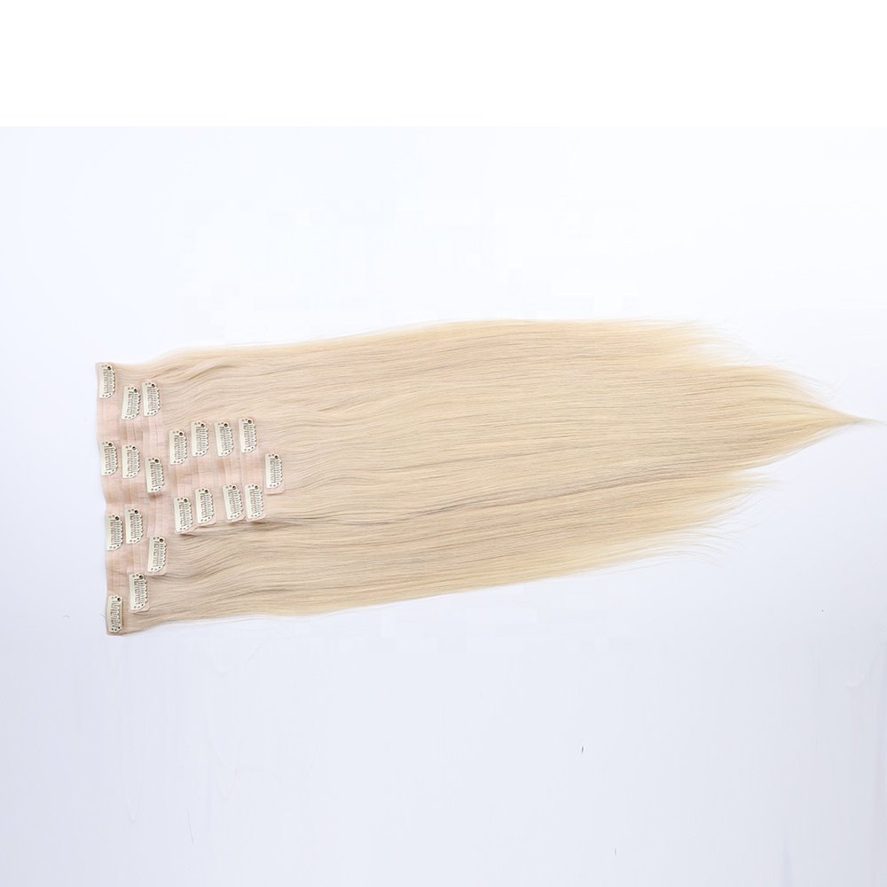 Human Hair Clip in Extensions remy Brazilian 100% human hair Double PU Seamless Weft Clip in Real Human Hair Extensions