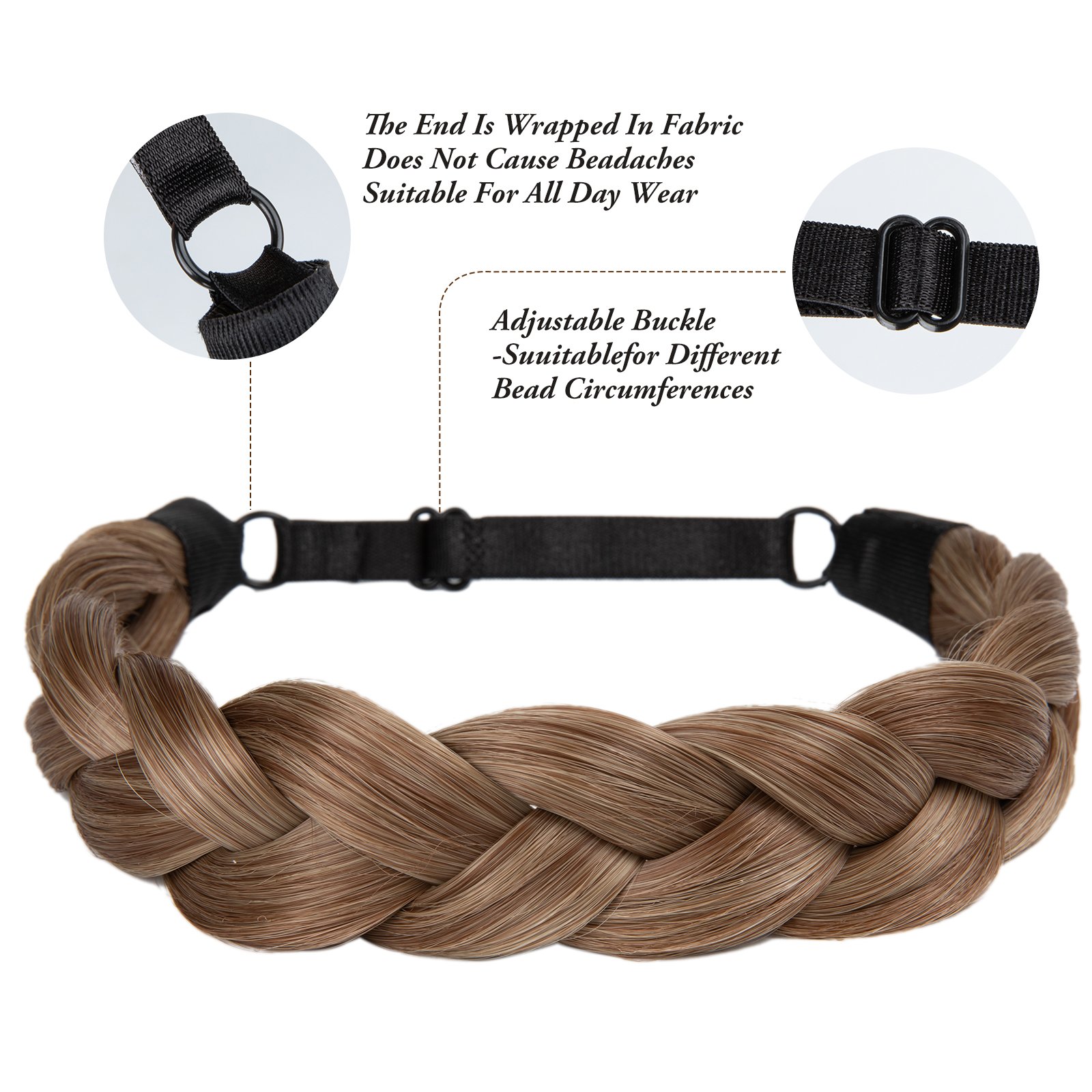 SARLA Adjustable Handmade Braided Elastic Band Synthetic Hair Braiding Hair Headband Fiber High Temperature Headwear For Women