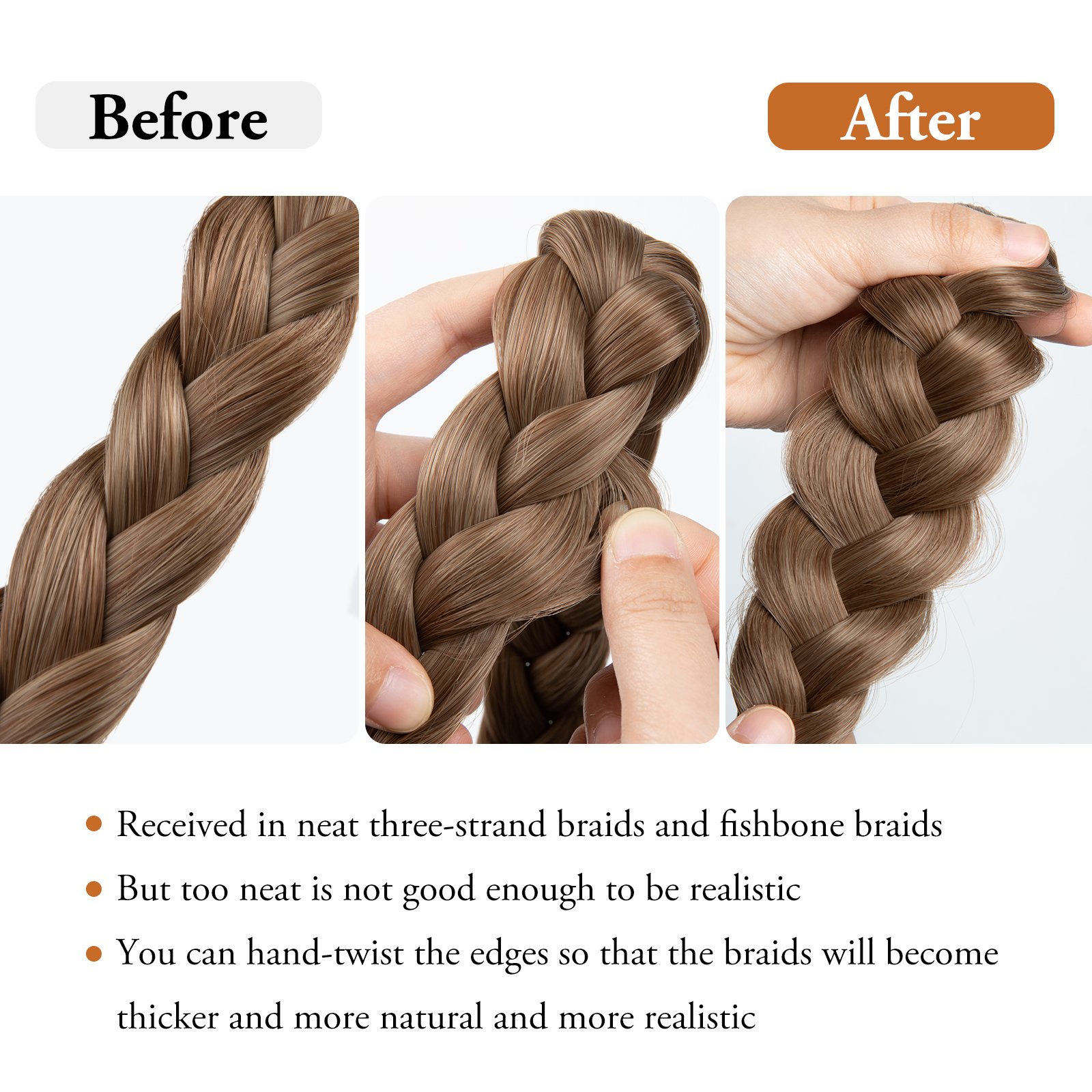 SARLA Adjustable Handmade Braided Elastic Band Synthetic Hair Braiding Hair Headband Fiber High Temperature Headwear For Women