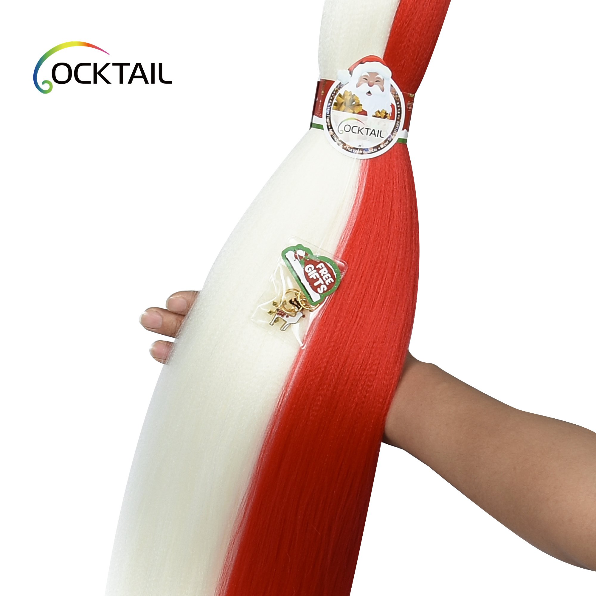 discount price free gift christmas color braiding hair, specially design color pre stretched braiding hair for christmas