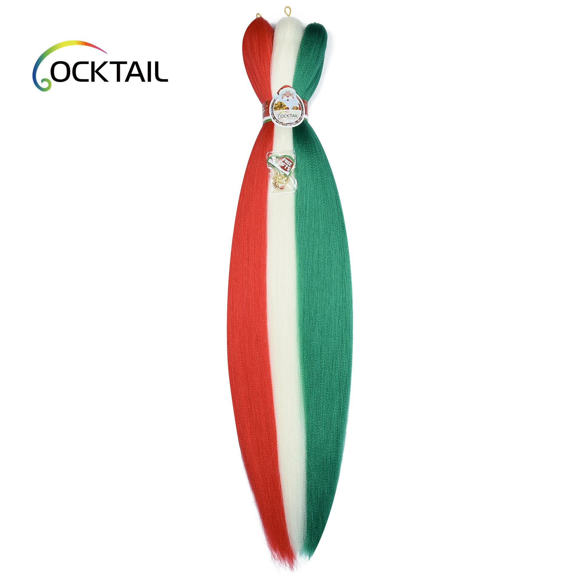 discount price free gift christmas color braiding hair, specially design color pre stretched braiding hair for christmas