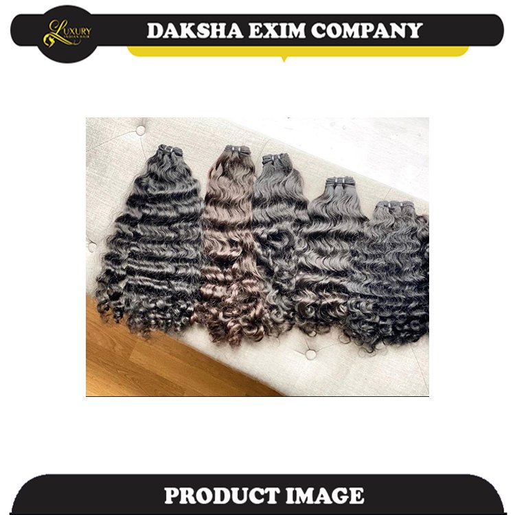 RAW INDIAN CURLY NATURAL CURLY INDIAN TEMPLE REMY HUMAN HAIR EXTENSIONS FROM SOUTH INDIA FACTORY CHEAP WHOLESALE PRICES