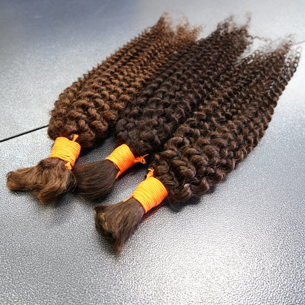Peruvian Full Cuticle Aligned No Weft Virgin Hair Bulk Wholesale Kinky Curly Weave Bulk Human Hair For Braiding
