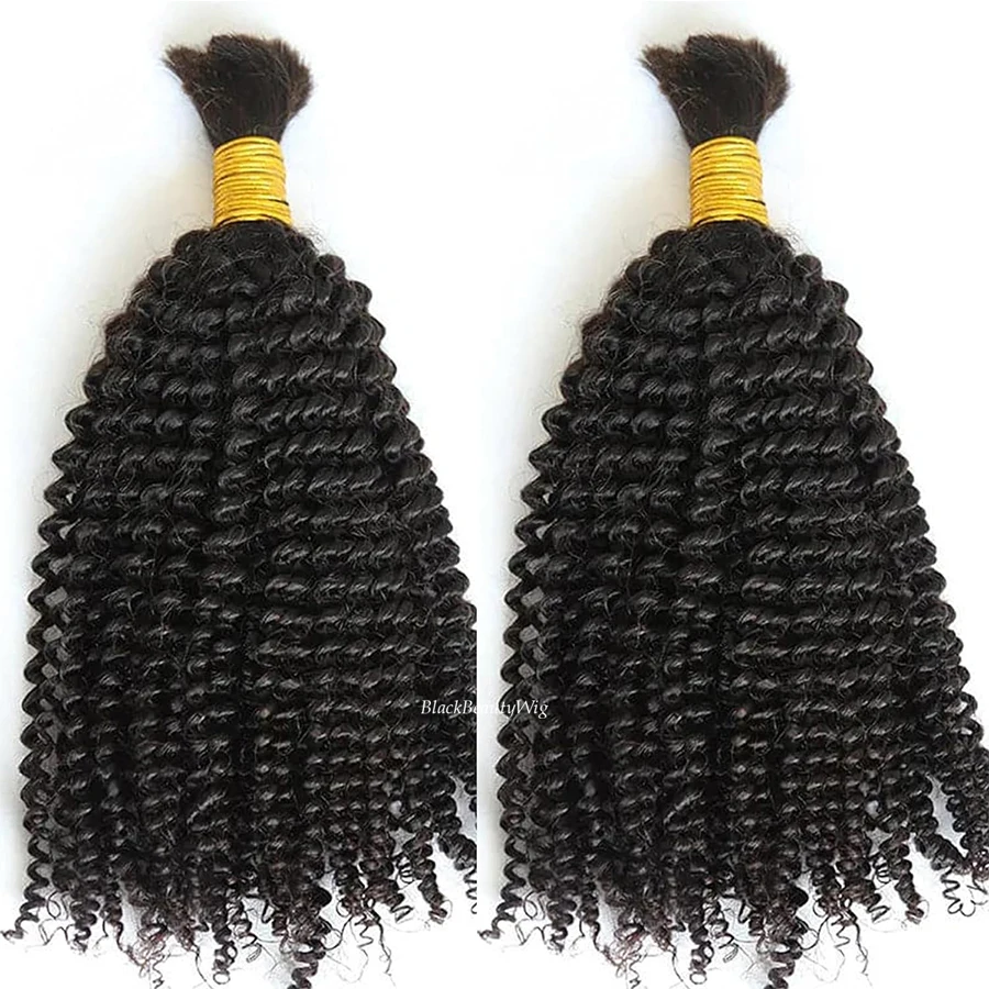 Peruvian Full Cuticle Aligned No Weft Virgin Hair Bulk Wholesale Kinky Curly Weave Bulk Human Hair For Braiding