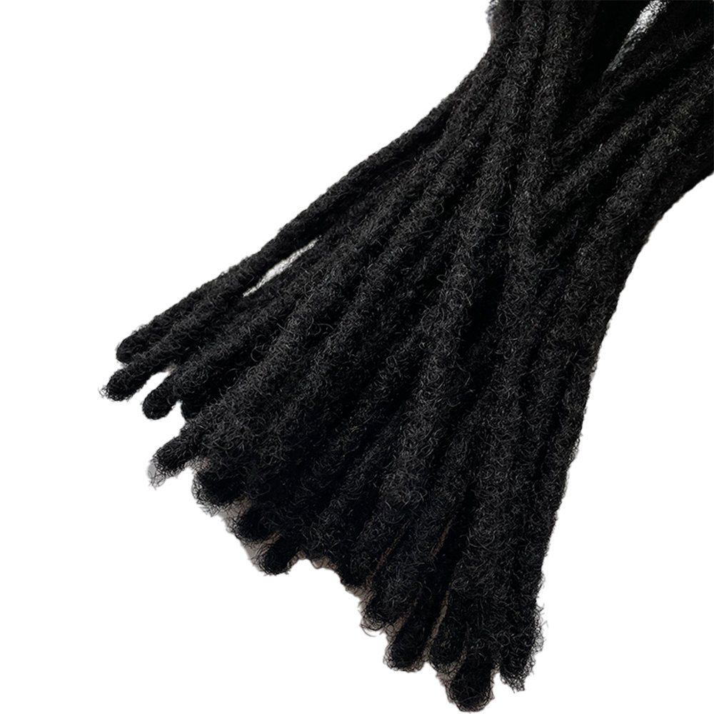 Natural Black 100% Handmade 6-24inch 0.6cm Micro Locs Human Hair Extensions Dreadlocs