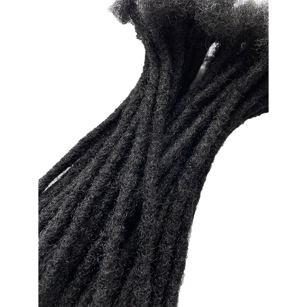 Natural Black 100% Handmade 6-24inch 0.6cm Micro Locs Human Hair Extensions Dreadlocs