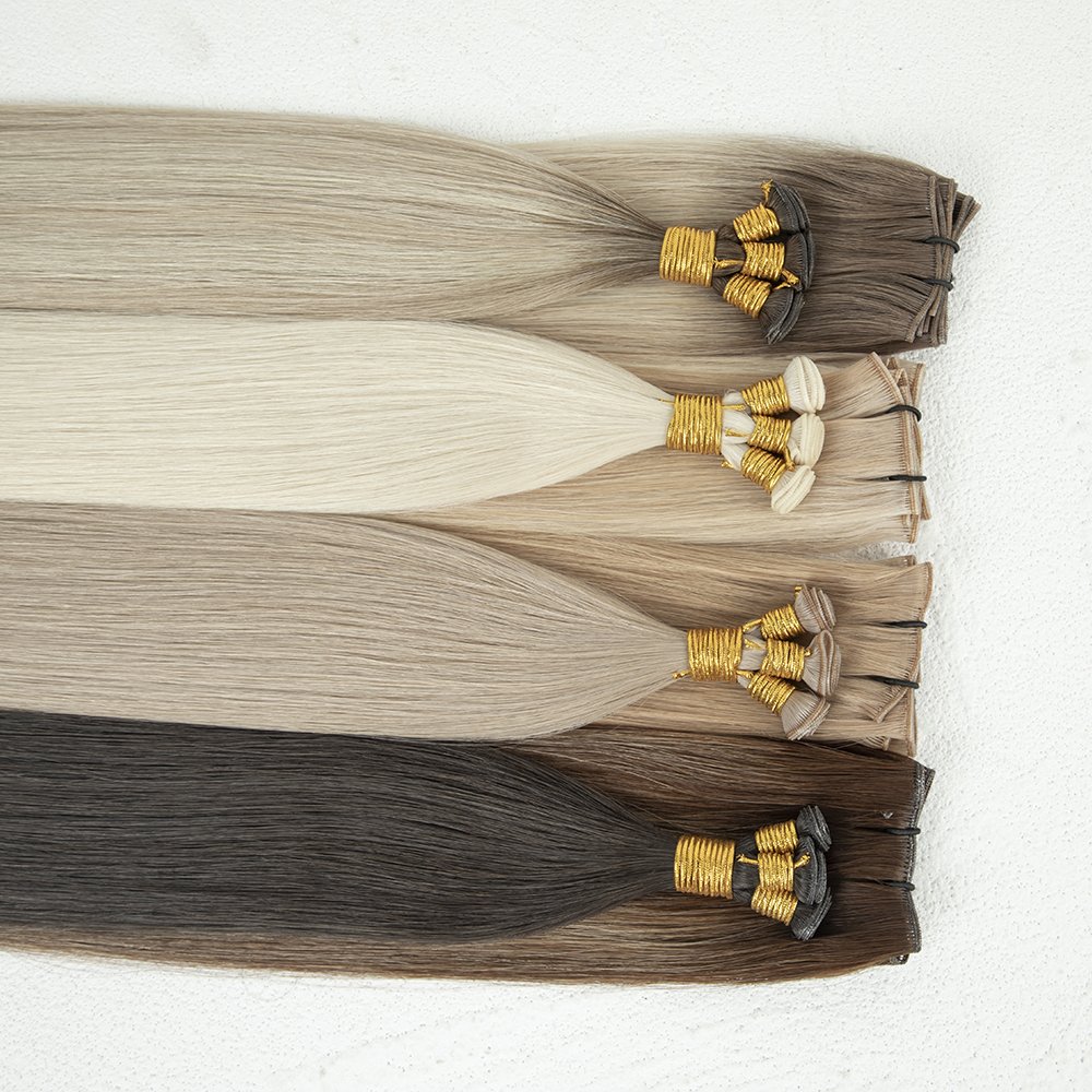 European Hair Thinnest Invisible Genius Weft No Return Hair Double Drawn Genius Weft Hair Extensions