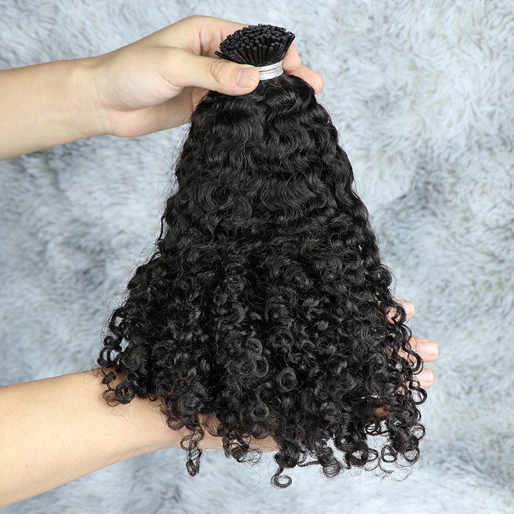 Wholesale Water Kinky Curly Itip Human Hair Extension Micro Link Ktip Hair Extensions Human Hair Extension
