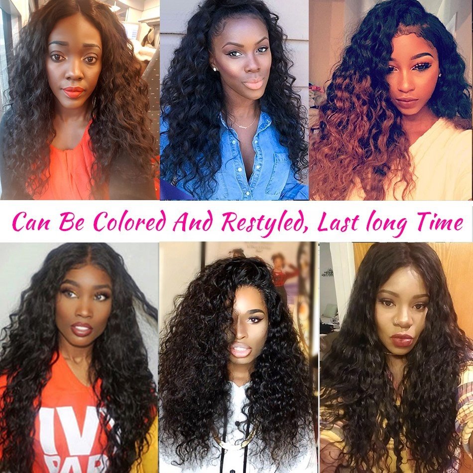 Brazilian Hair China Suppliers, Peruvian Deep Curly Wavy Hair Crochet Braids With Human Hair with Lace Frontal Cl