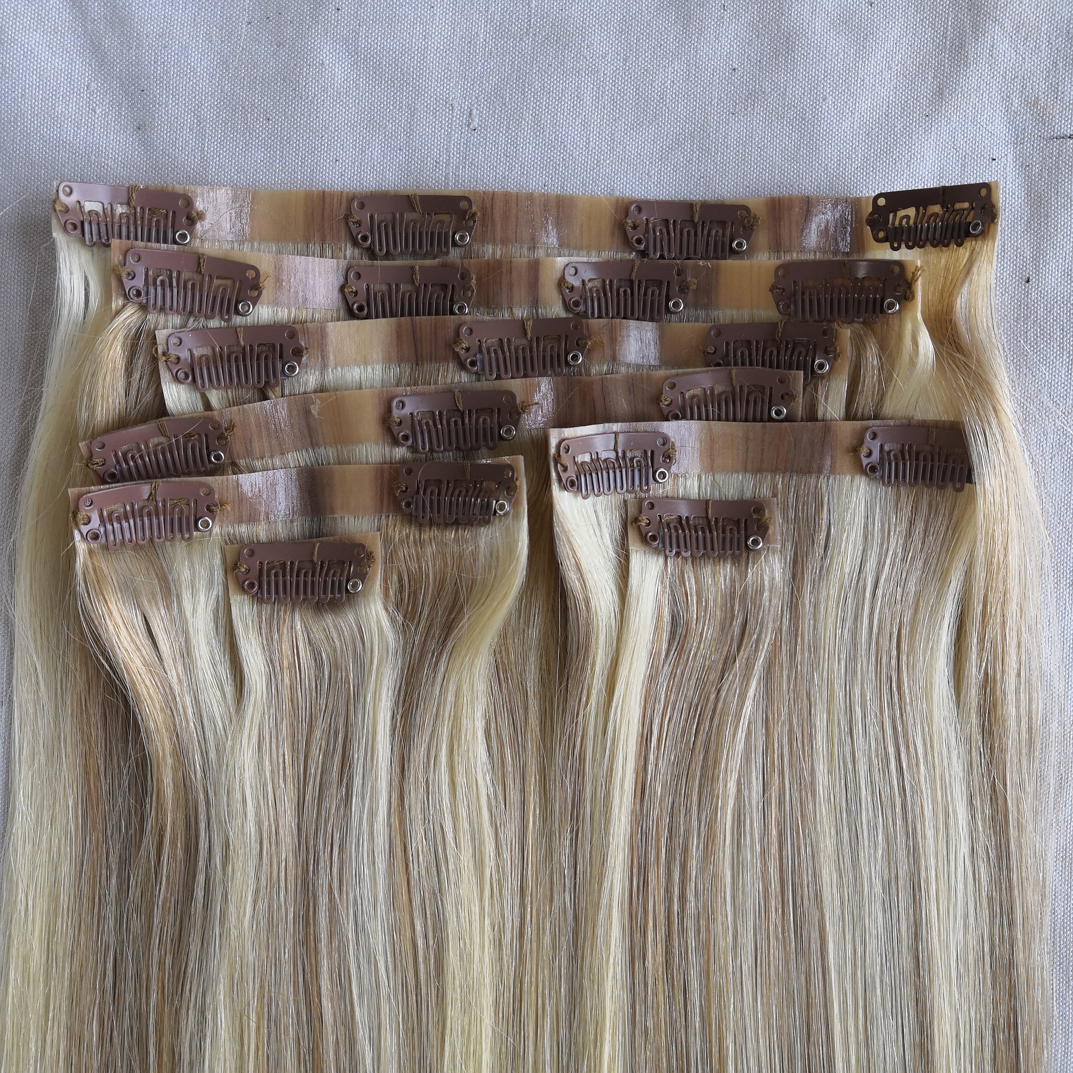 Factory Double Drawn Clip-ins Extension 100% Natural Virgin Raw Human Hair Clip in Hair Extention
