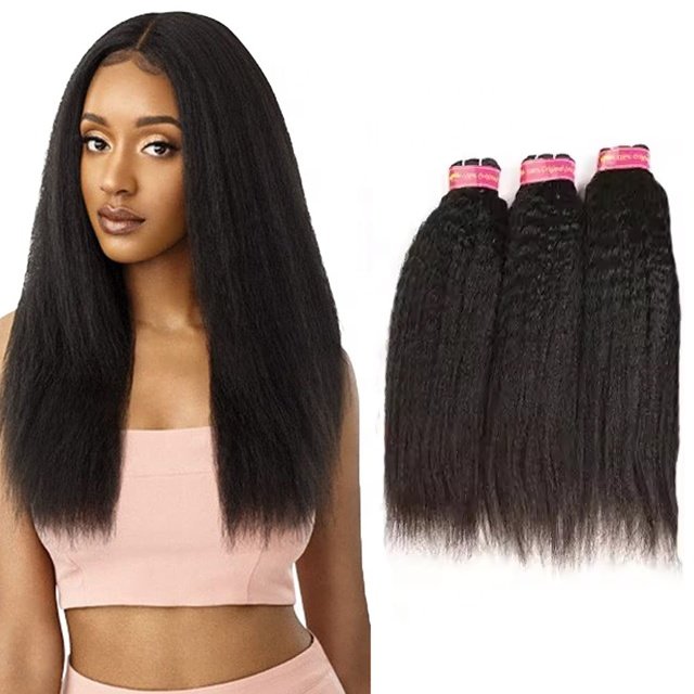 Wholesale Virgin Human Hair Extension Vendor Yaki Straight Raw Vietnamese Human Hair Double Drawn Bundles