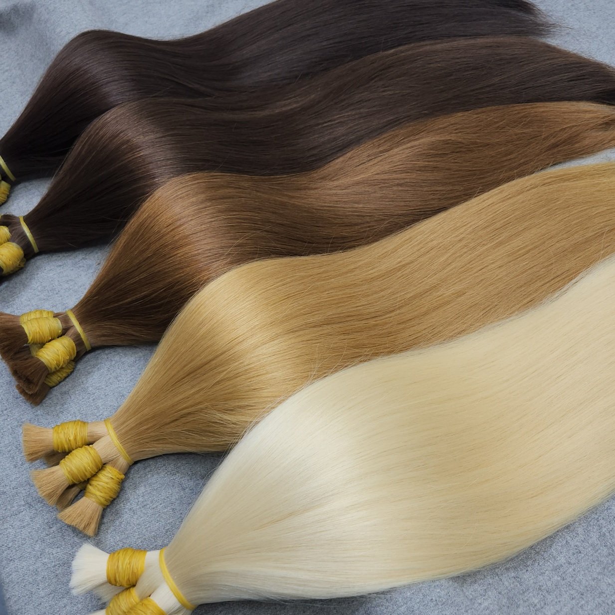 Best price high quality natural human hair bulk hair extensions silky straight unprocessed virgin hair