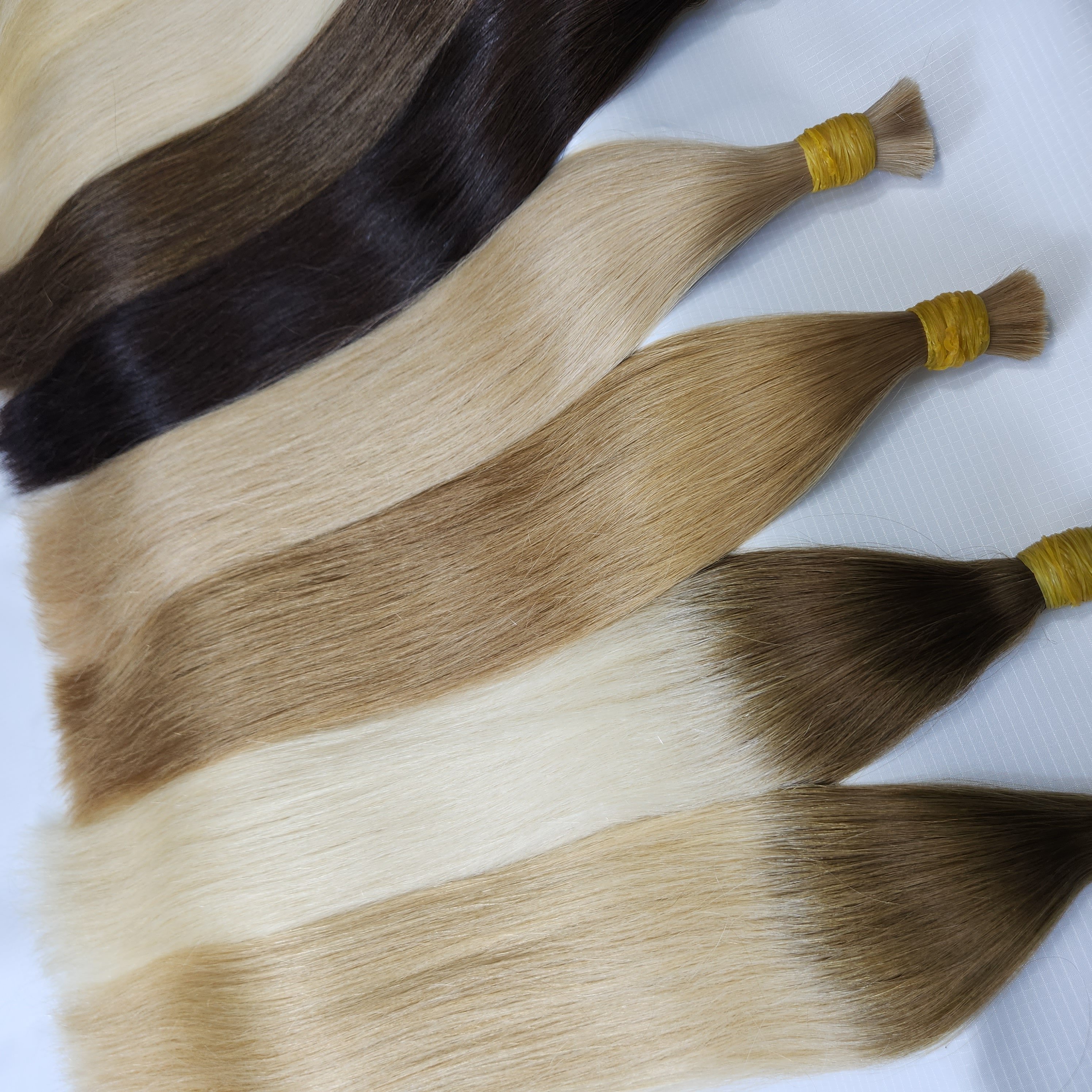 Best price high quality natural human hair bulk hair extensions silky straight unprocessed virgin hair