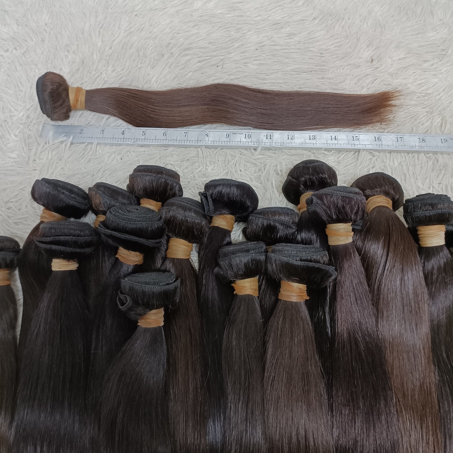 Letsfly Mix Brown, Natural Color Silky Straight Hair Bundles 10PCS/Lot Wholesale Cheap Brazilian Hair Extensions Fast Shipping