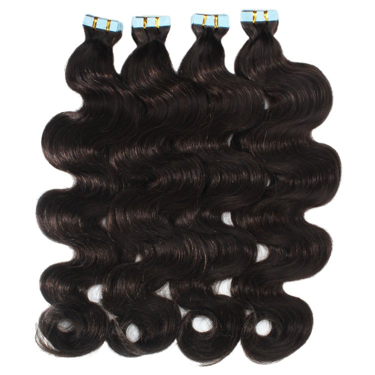 Tape in hair 100% 12A double drawn human Body wave extensions cuticle aligned raw Cambodian hair unprocessed