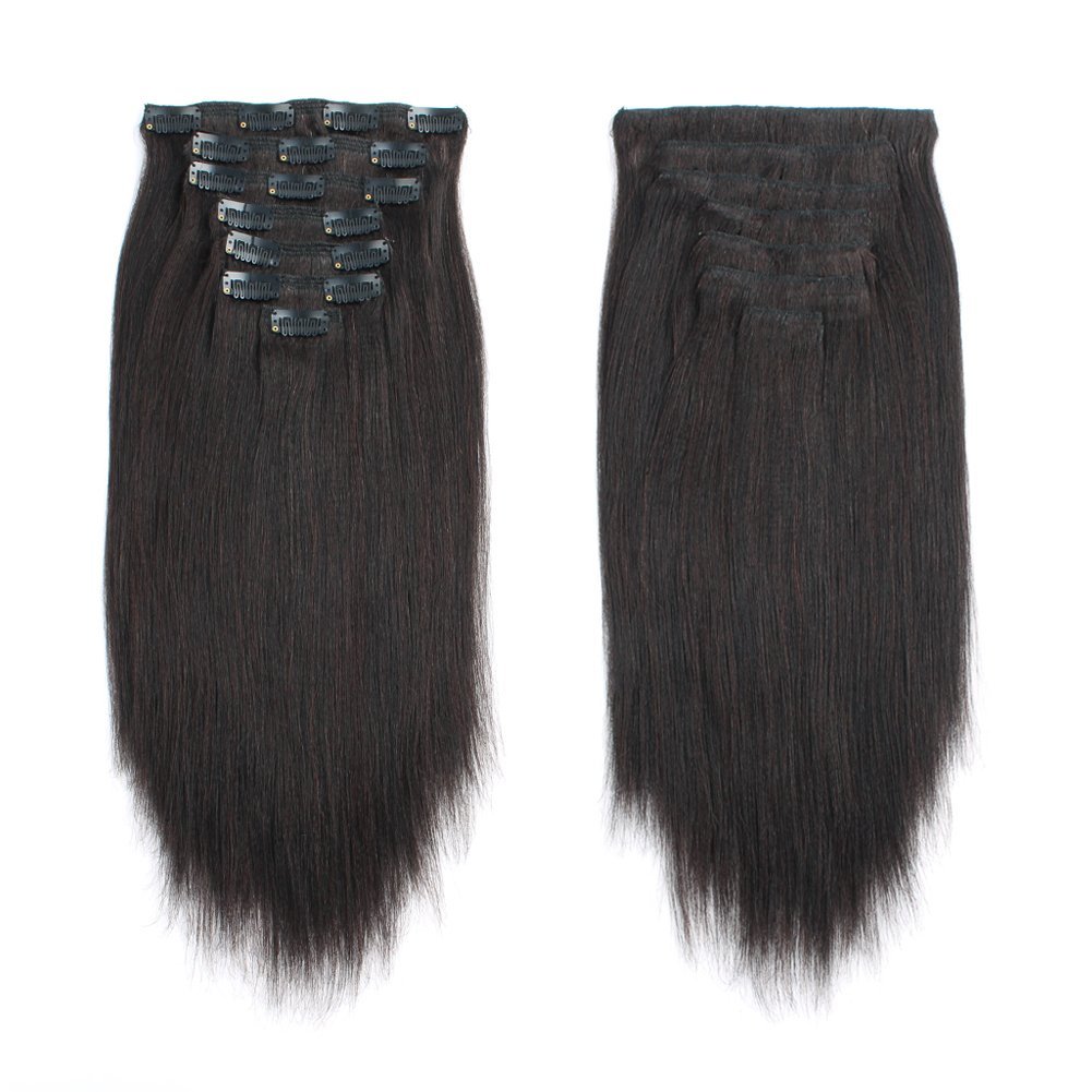 Cheap One Piece Clip In Human Hair Extensions Brazilian Machine Made Remy Straight Clip Hair