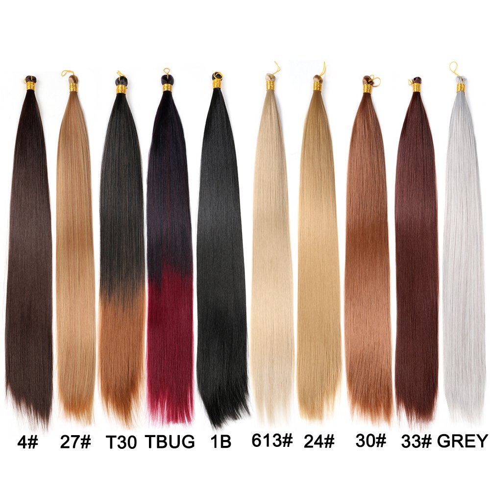Factory Hot Selling 22 inch 150g Ombre Crochet Braid Hair Extensions Bone Straight Synthetic Braiding Hair for Braids