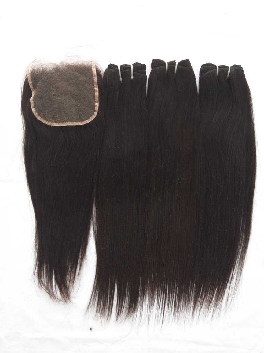 Natural Human Hair Straight lace closure Human Hair Extensions wholesale customized hot hair style