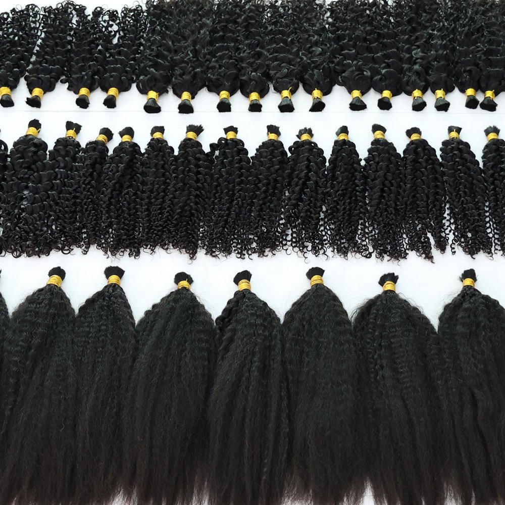 Kinky Straight Bulk Human Hair For Braiding,No Weft Bulk Cuticle Aligned Hair Extensions,Cheap Human Hair Bulk For Black Women