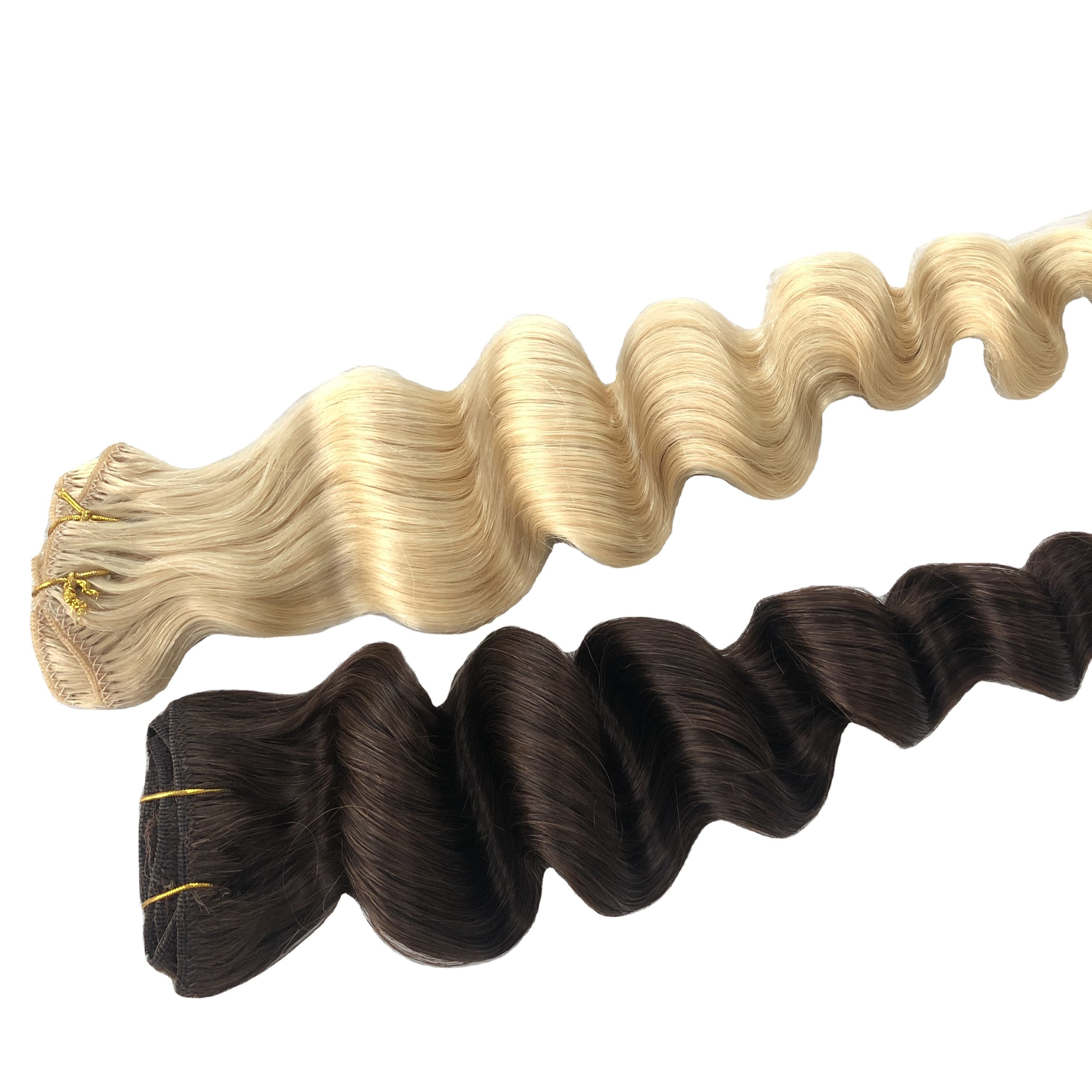 Seamless afro kinky curly clip in human hair extension water wave wholesale hair extension bundles clip in dropshipping