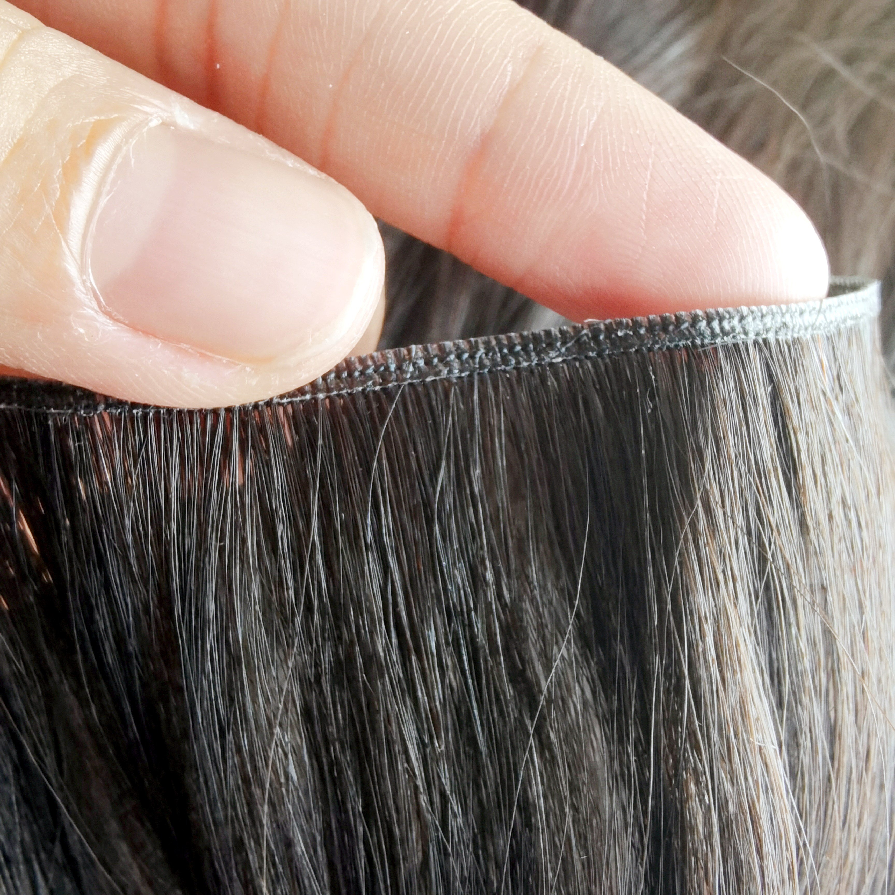 Genius Weft 100g/pc Natural Straight Invisible Human Hair Extensions Full End High Quality Virgin Hairpiece