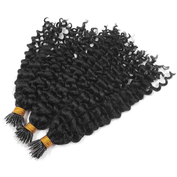 Ready to Ship Factory Price Nano Tip Hair Extensions Loose Wave Curly Nano Beads Human Hair Extensions