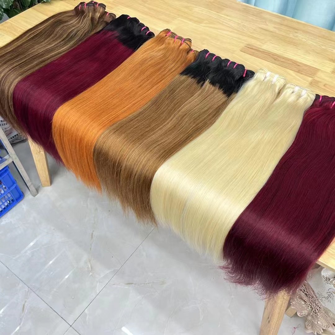 100% Raw Virgin Hair Extensions 350# Orange Color Hair Bundles Vendor Mink Brazilian Human Hair Bundles
