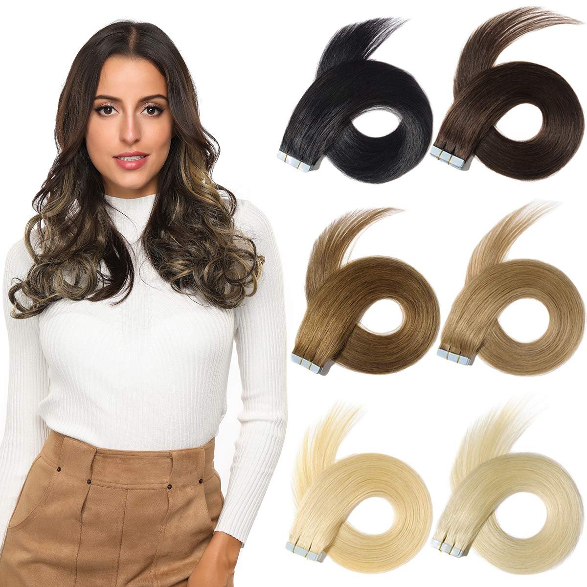 Wholesale Private Label Full Human Cuticle Double Sided Adhesive Invisible Tape In Hair Extensions For Salon