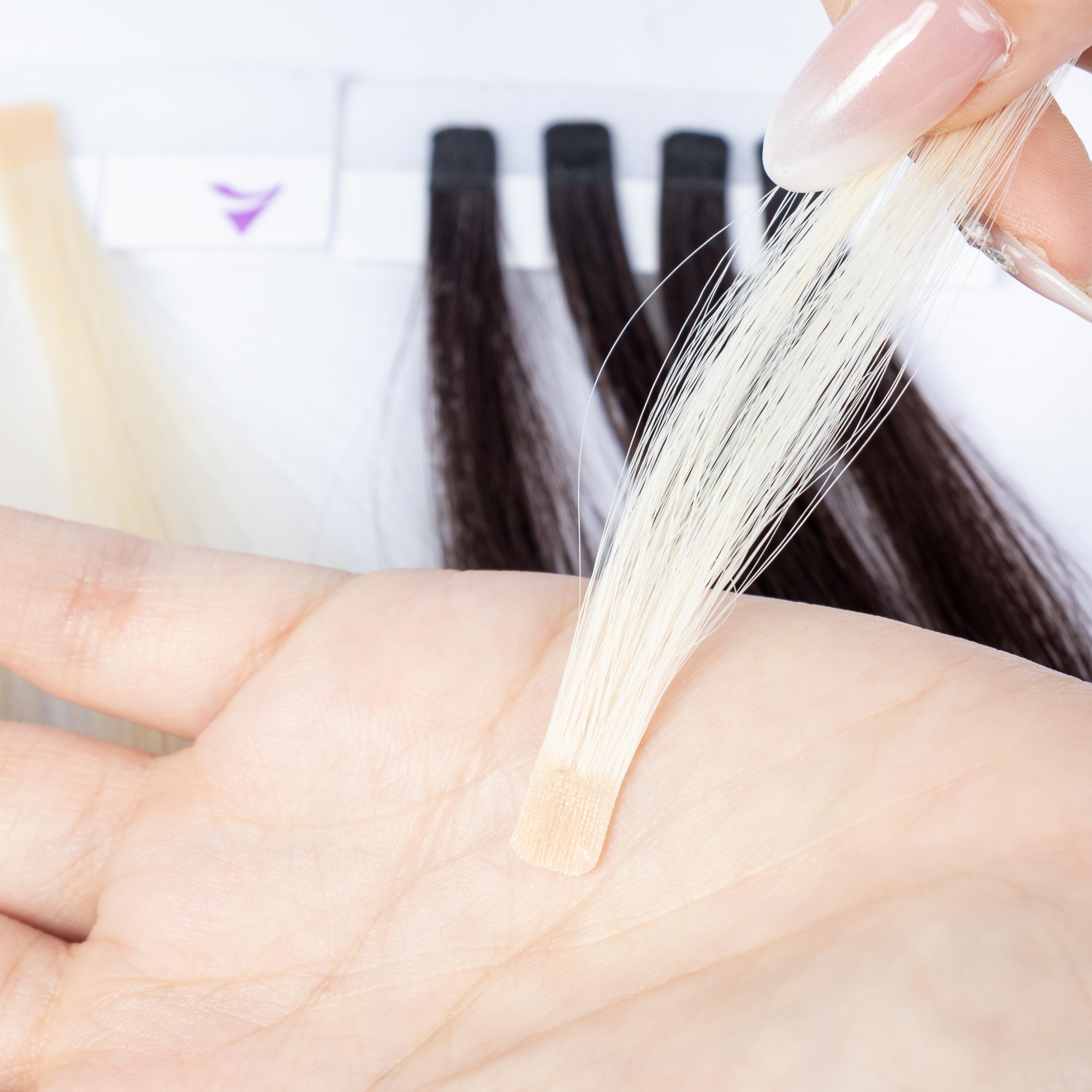 Wholesale Price Virgin Raw Human Hair Extension Invisible Adhesive V Light Hair