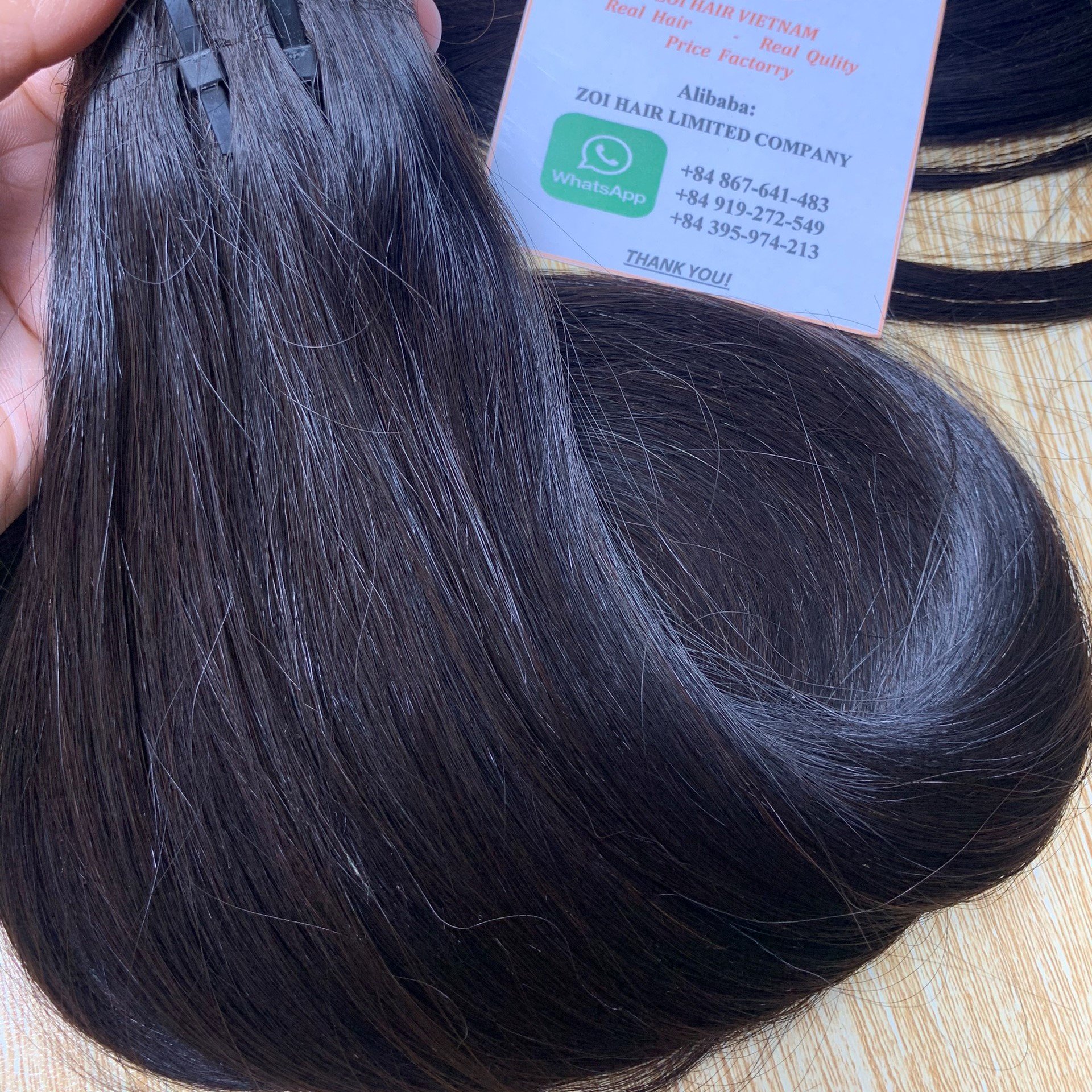 Human hair extension vendors bone straight double drawn natural color hair made in Vietnam raw hair cheap price