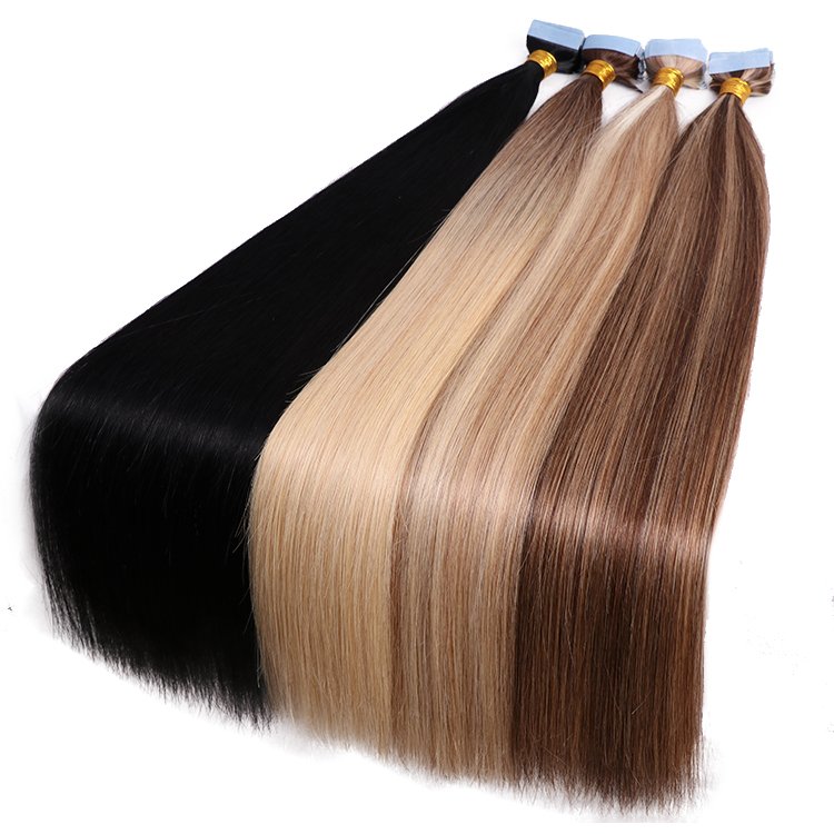 Qingdao Haohao Hair Best Seller Customized Tape in Hair Extensions, 100% Intact Cuticle Russian Human Hair Extension Vendors