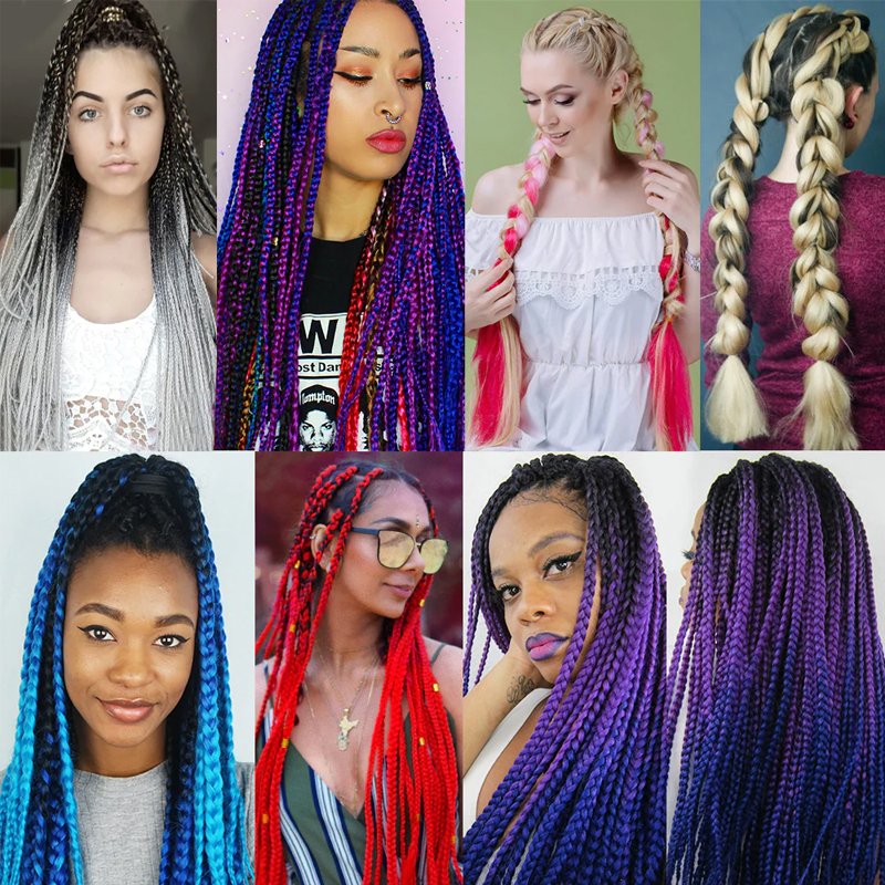 Factory Wholesale ombre prestretched pre stretched 82inch165g synthetic braiding hair pre stretch extensions