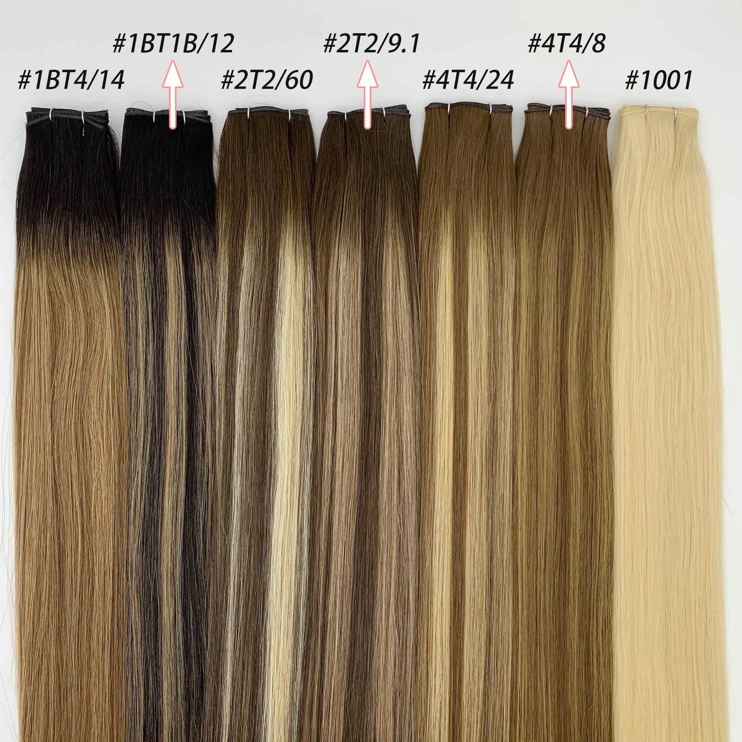 Fasimei Double Drawn Remy Human Hair Extensions Virgin Hair Weft Straight Style Overnight Shipping Soft and Genius Weft