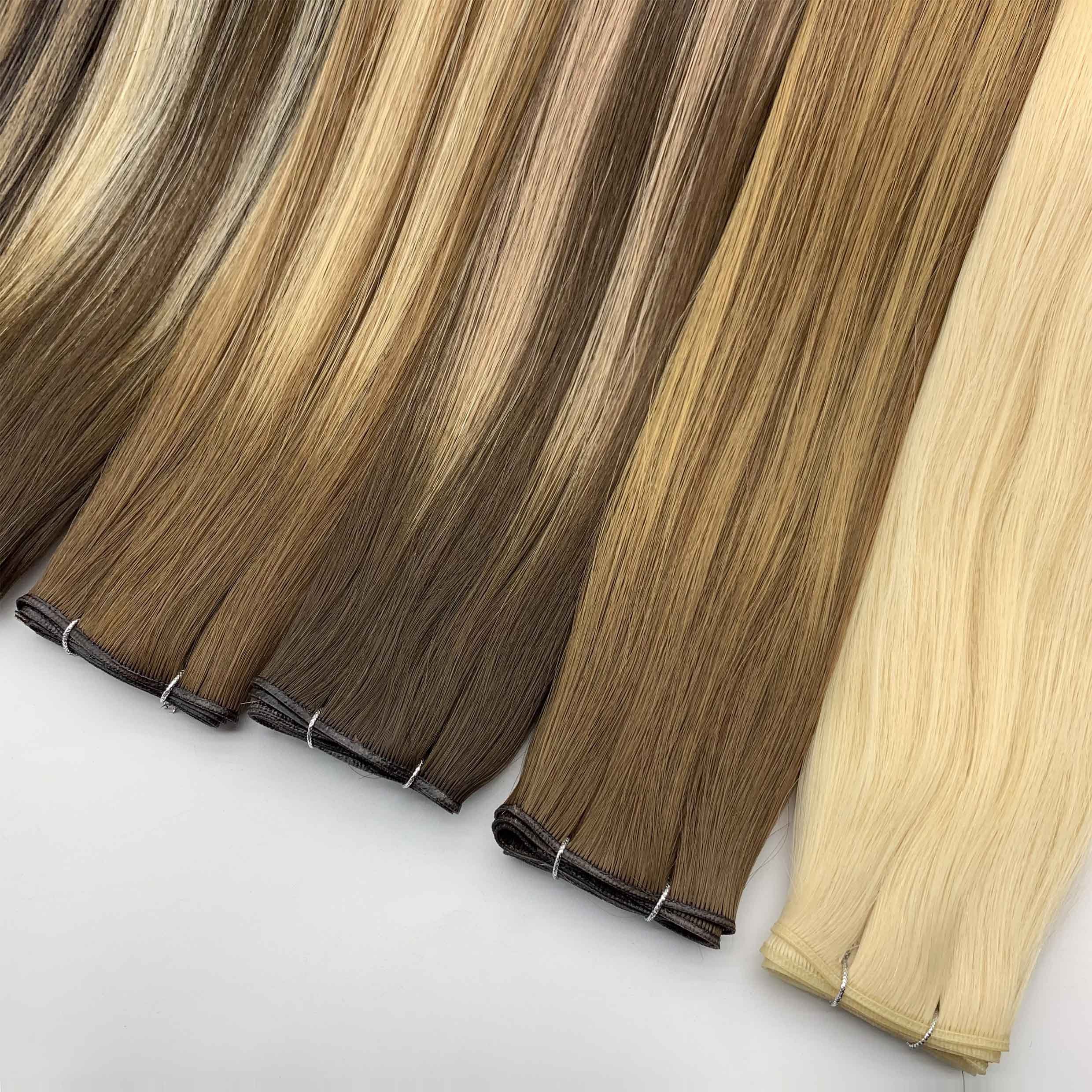 Fasimei Double Drawn Remy Human Hair Extensions Virgin Hair Weft Straight Style Overnight Shipping Soft and Genius Weft