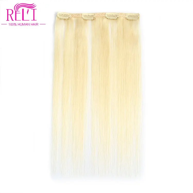 Wholesale Double Drawn invisible Clip In Human Hair Extension Real Remy Brazilian hair seamless clip in hair extension