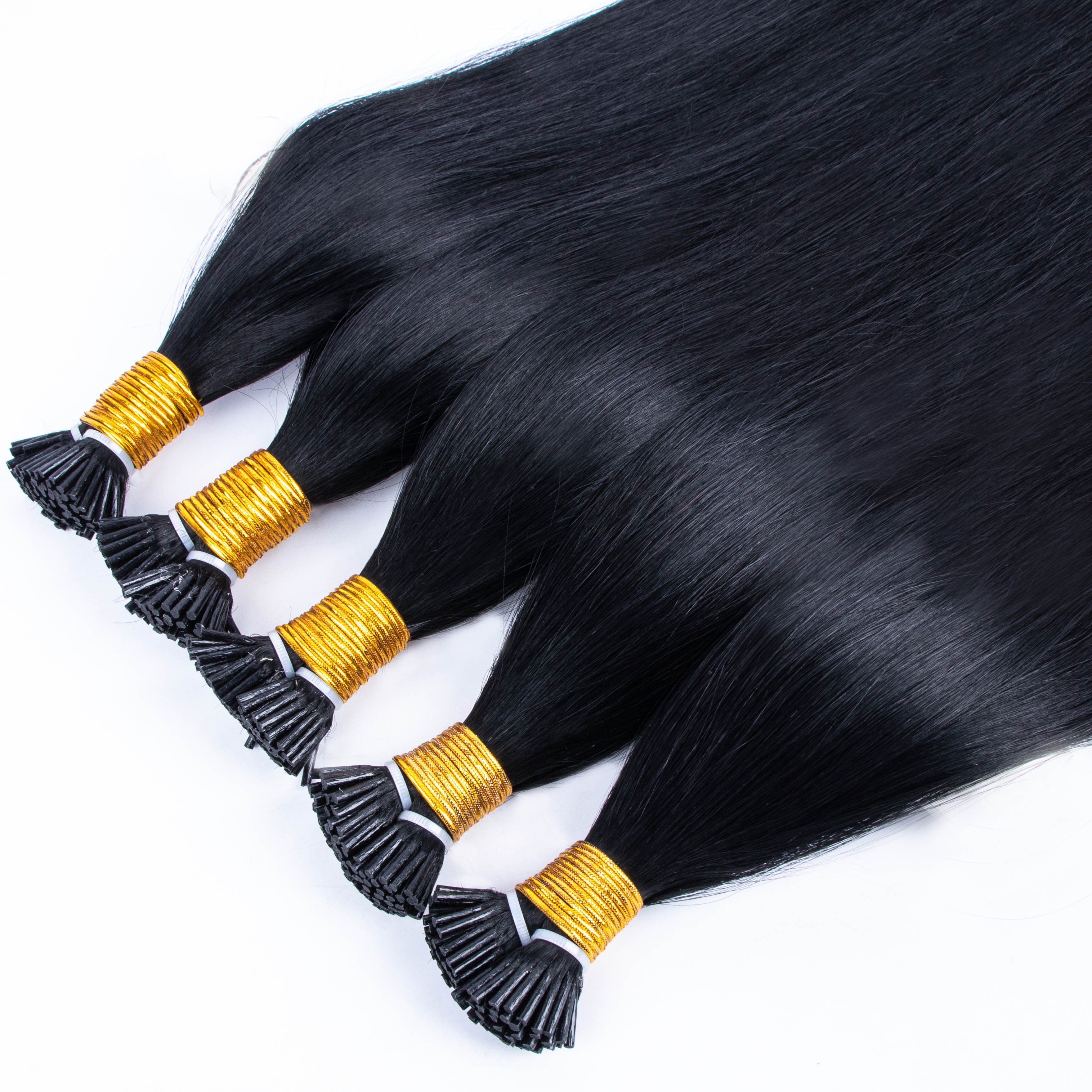 Wholesale High Quality Hair Double Drawn Raw Russian Remy I-tips Human Hair Keratin Pre Bonded I Tip Human Hair Extensions