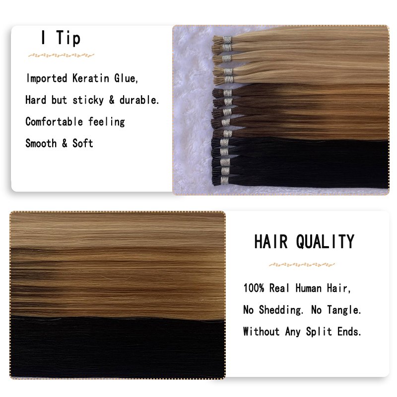 Remy Prebonded Stick Tip Cold Hair 16-20 inch Virgin Cuticle Intact Keratin i Tip Human Hair Extensions