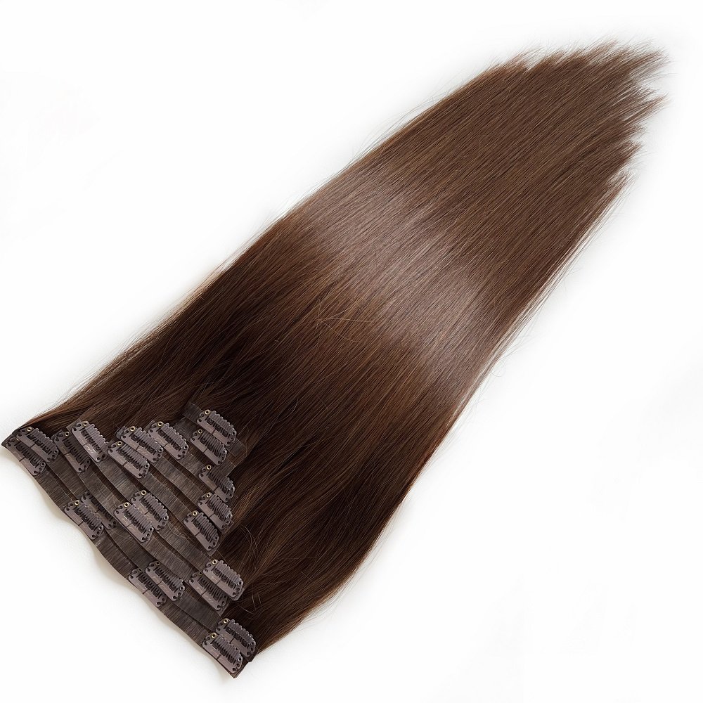 Premium Luxury 100% Virgin Remy Human Hair Extension Invisible Seamless Clip-In Hair Injection Machine Weft