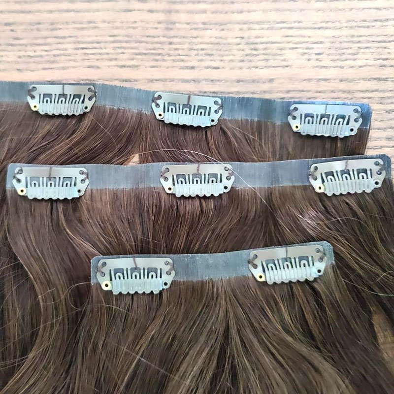 Premium Luxury 100% Virgin Remy Human Hair Extension Invisible Seamless Clip-In Hair Injection Machine Weft