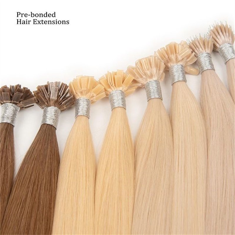 Hot Sell Wholesale Natural Black Water Wave Virgin Chinese Human Hair I Tip 40 Inch Hair Extensions Curly