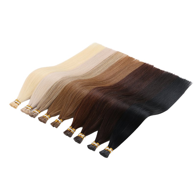 Factory Price 20'' 22'' Cuticle Aligned Raw Virgin Remy U V Fan Stick tip keratin hair 1g i tip hair extensions human hair