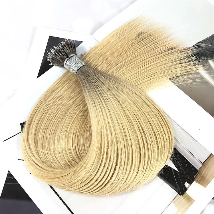 Blonde Nona Ring Human Hair Extension Ombre 6 613 Virgin Micro Rings Tangle Cuticle Aligned Remy Loop Nano-ring Hair Extensions