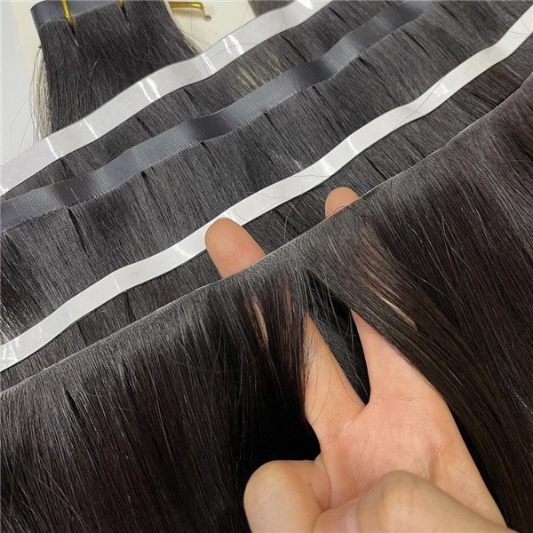 High Quality Russian Cuticle Hair Extensions Invisible Tape Weft Hair 26 Inches Stretched Injected Tape Human Hair Extensions