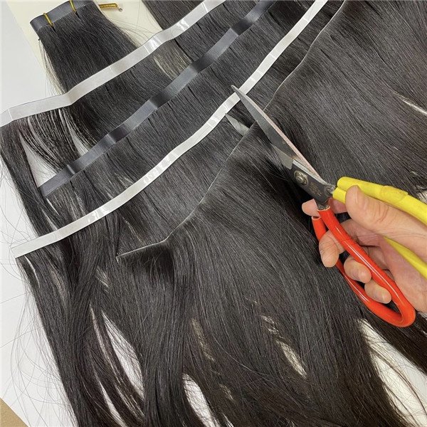 High Quality Russian Cuticle Hair Extensions Invisible Tape Weft Hair 26 Inches Stretched Injected Tape Human Hair Extensions
