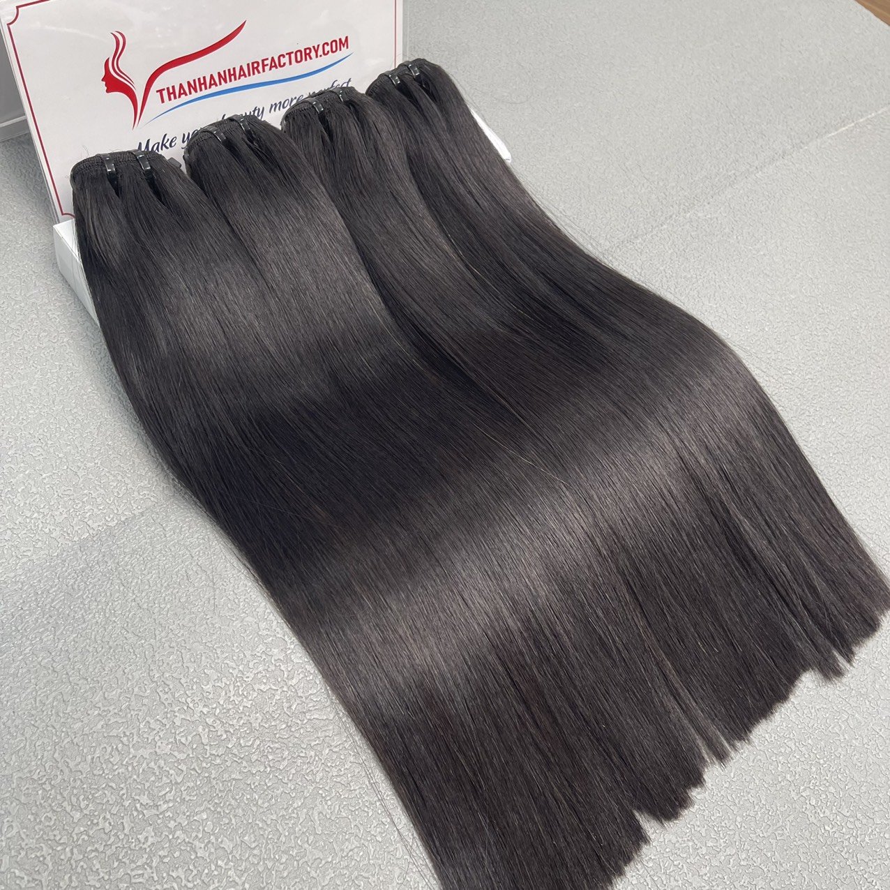 Cuticle Aligned Virgin Hair Silky Bone Straight Hair Bundles Style Double Weft Genius Weft Human Hair Extensions