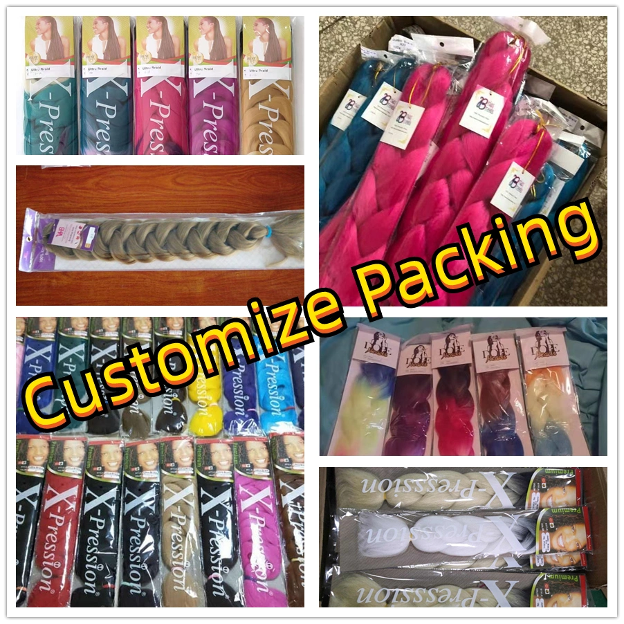 Luckroce Wholesale Bone straight bulk Smooth Braids Synthetic Hair Black Mix Color Silky Hair Bundle Crochet Braiding Hair