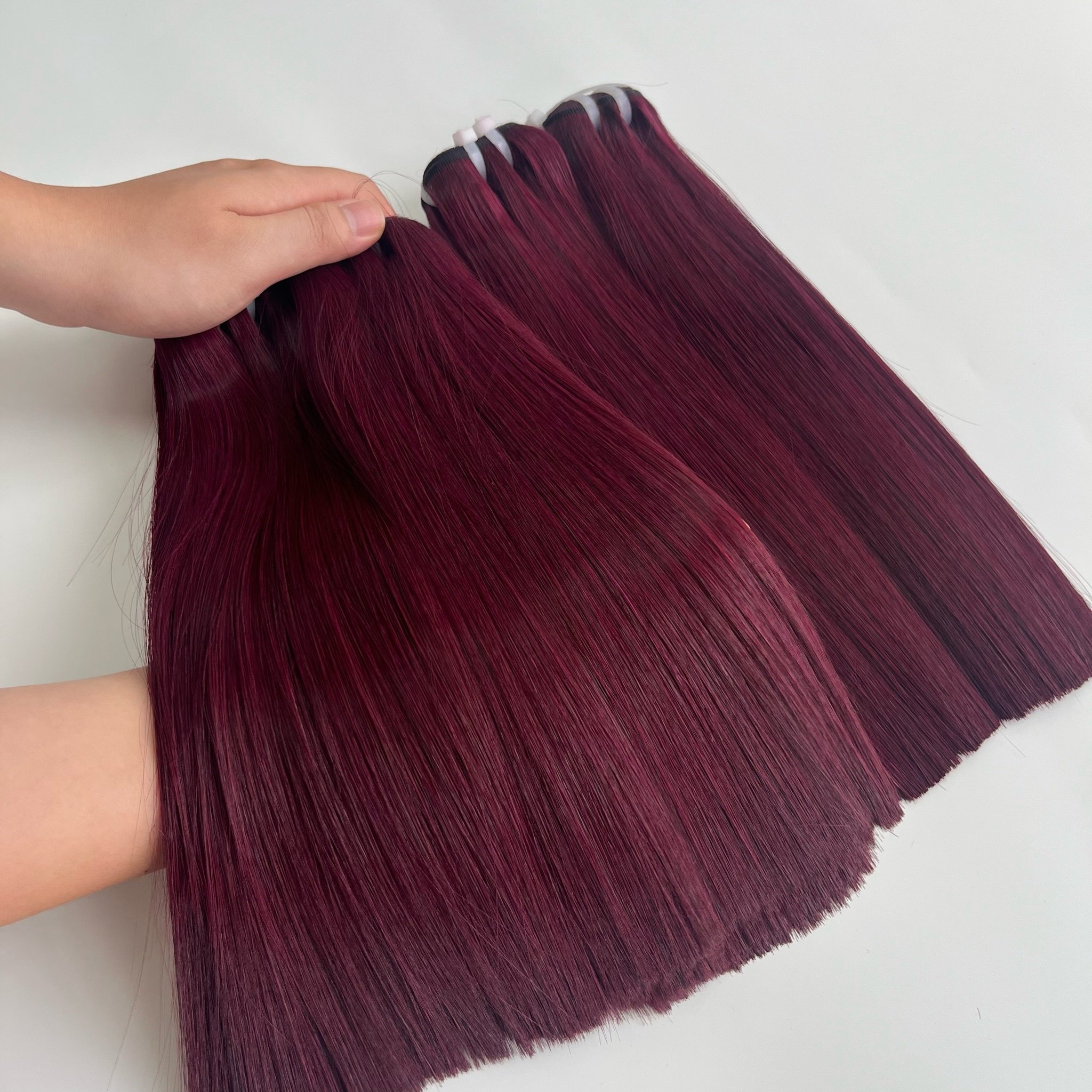 Beautiful Unprocessed Raw Hair Hot Burgundy Bone Straight Hair Wigs, Human Hair Extension, Bundle Hair Vendors, Human Hair