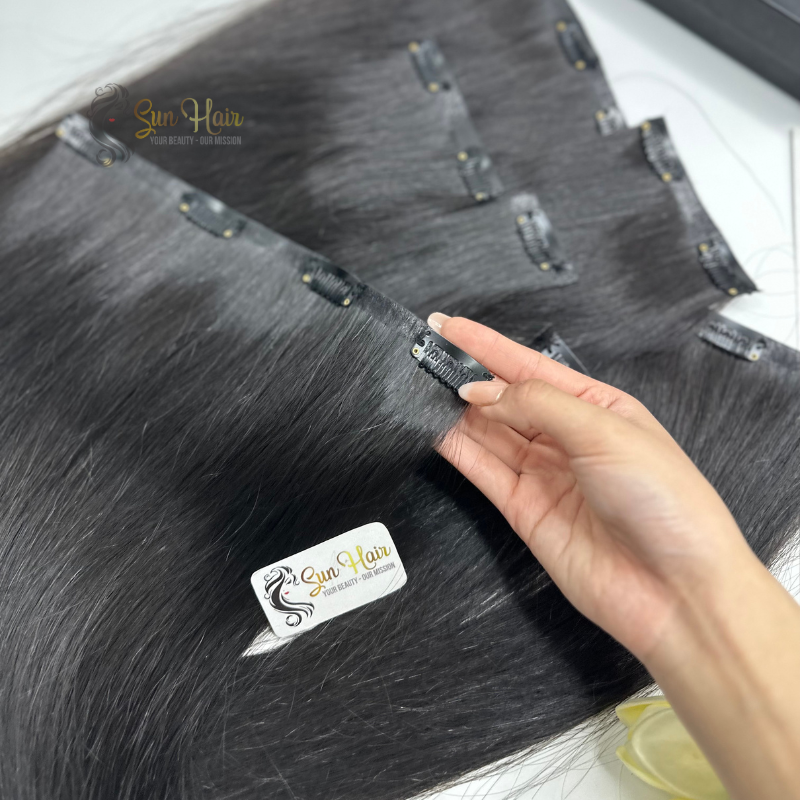 Wholesale Hot Trending Unprocessed Raw Cuticle Aligned Clip in Hair 100% Vietnamese Human Hair Extensions