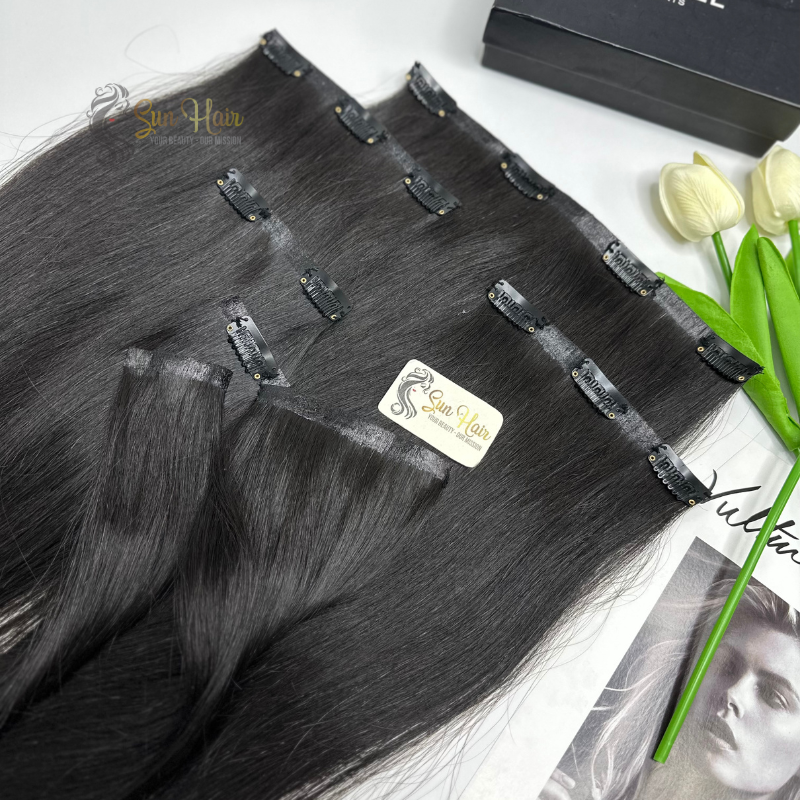 Wholesale Hot Trending Unprocessed Raw Cuticle Aligned Clip in Hair 100% Vietnamese Human Hair Extensions