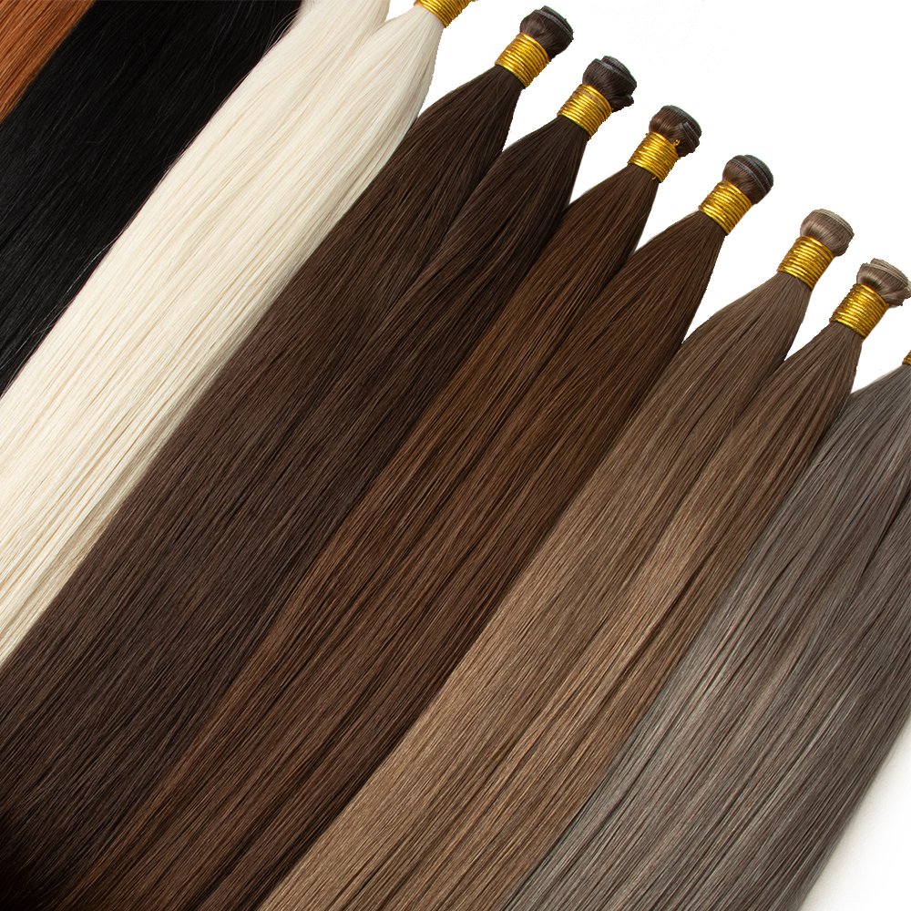 Russian virgin remy cuticle aligned hair genius weft 100grams a set grade 12A russian hair extensions genius weft